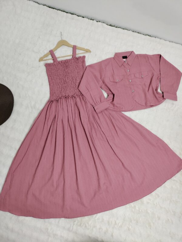 Sleeveless Smoked maxi with separate jacket
