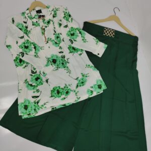 Western satka dress (green)