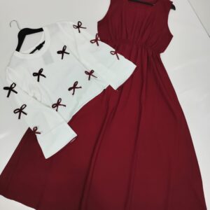 Bow top maxi (wool maroon)