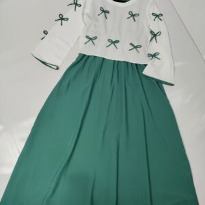 Bow top maxi (wool aqua)