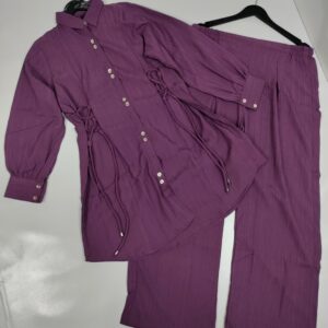 Purple Dori pleated co ordset