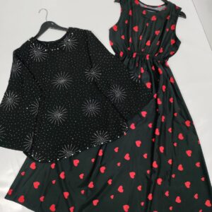 Printed Maxi with Embellished Top 😍