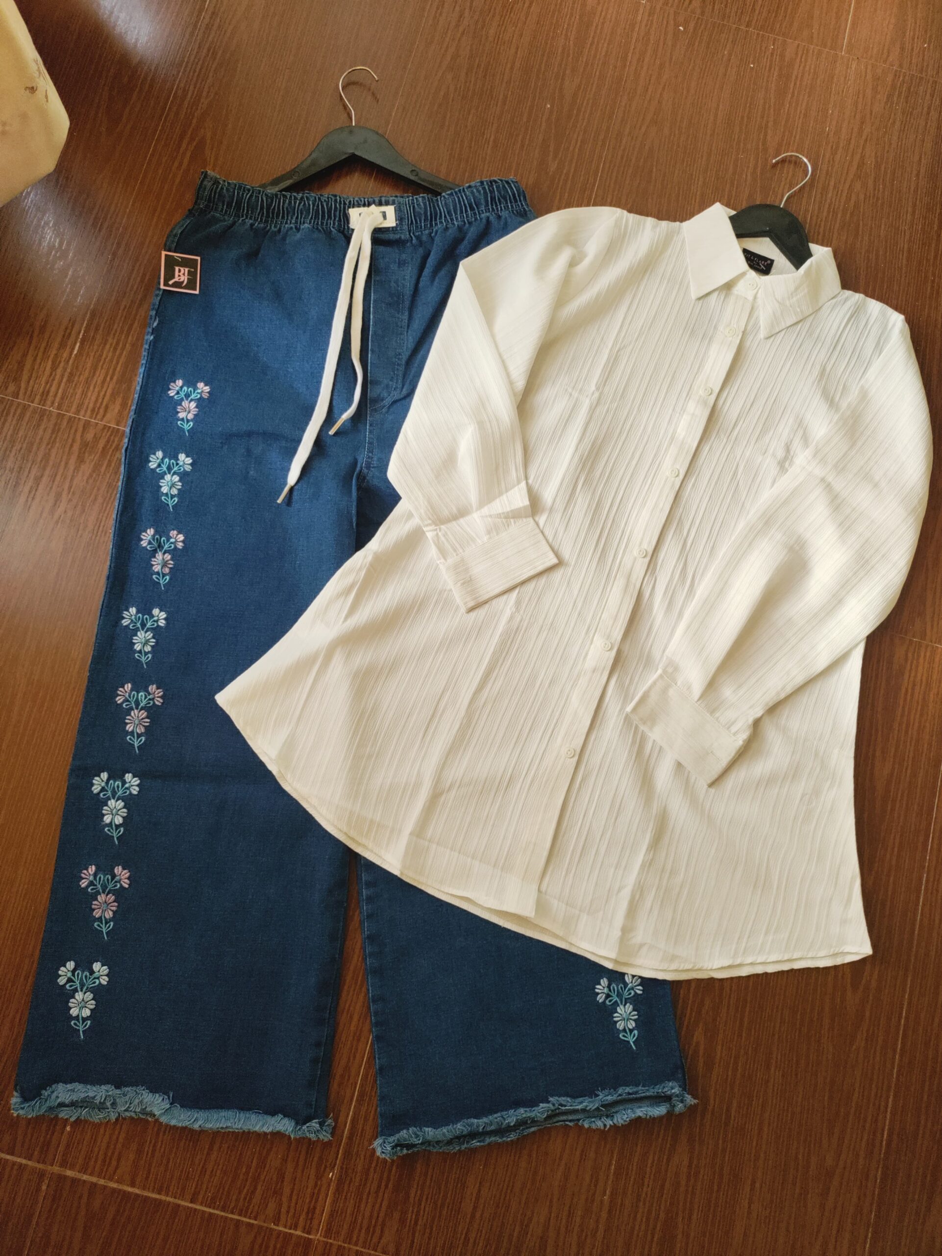 Embroidered Pant with Front Open Style Shirt