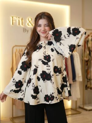 Baggy Flared-Sleeve Top with Palazzo